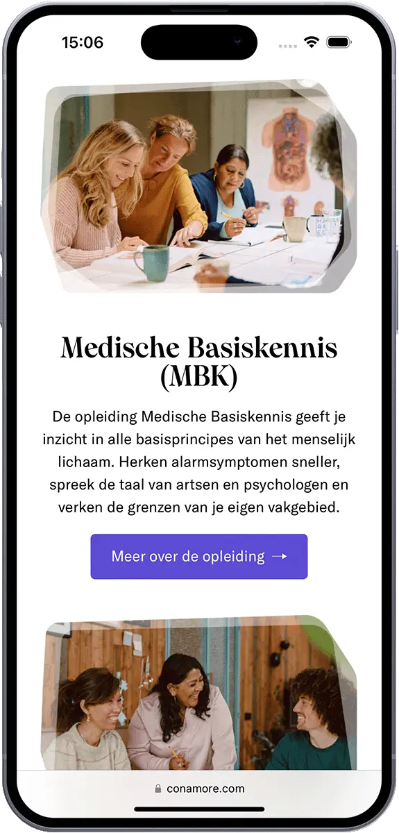 De vernieuwde mobiele interface van Con Amore