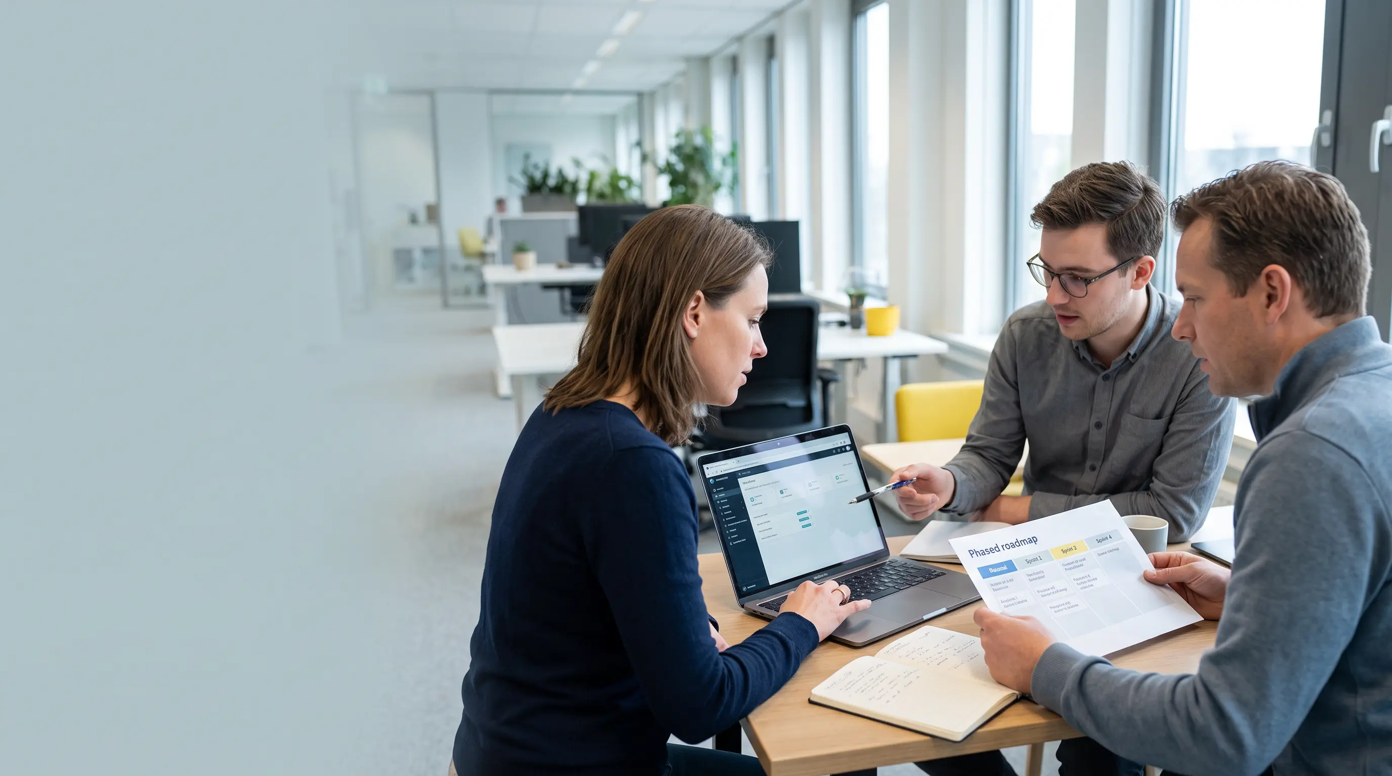 Team stemt de planning en functionaliteit van een cloud-MVP af