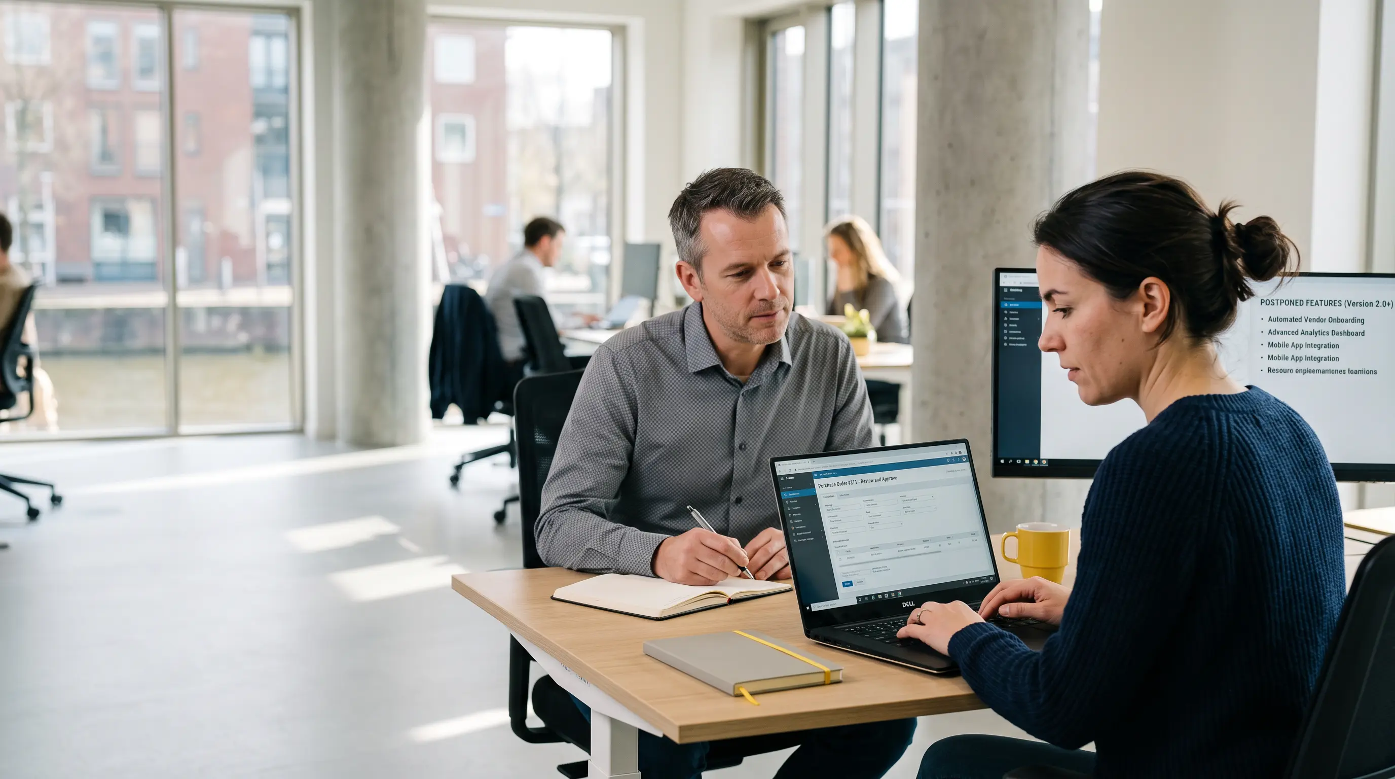 Twee professionals bepalen de scope van een eerste cloud-MVP