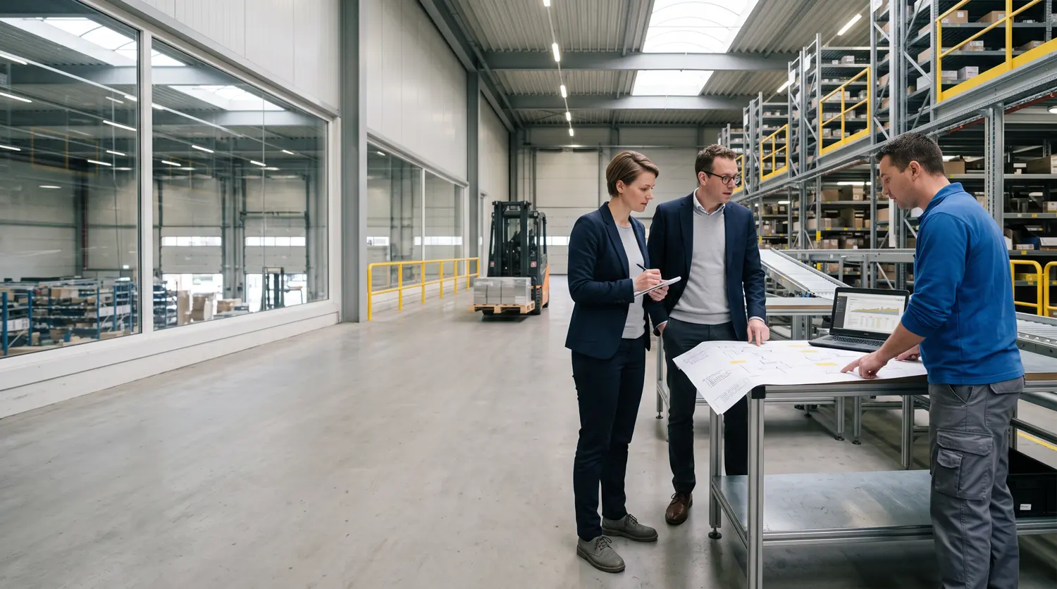 Consultants brengen samen met een medewerker een operationeel bedrijfsproces in kaart